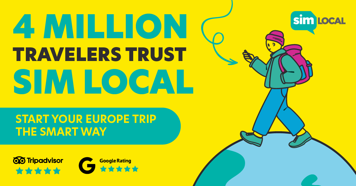 immagine di Sim Local che promuove i piani eSIM europei 